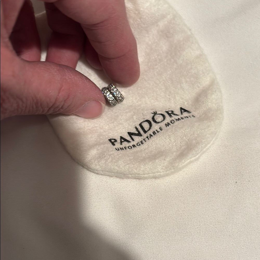 Pandora Silver Ring with Clear Stones